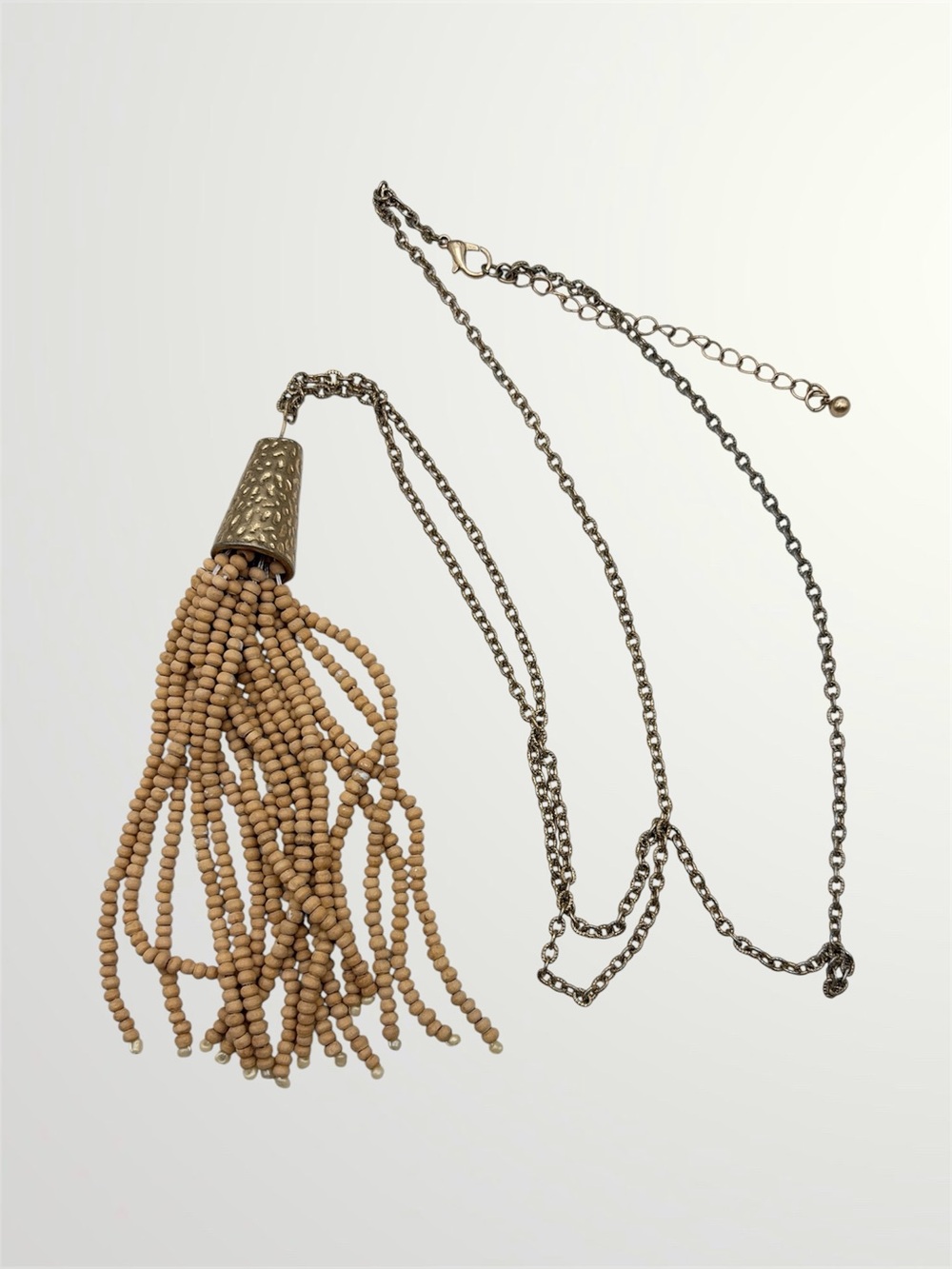 Vintage Beaded Fringe Necklace